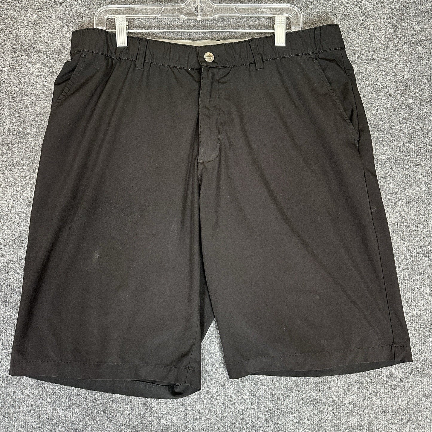 Adidas Short Mens 38 Black Golf Chino Flat Front Performance Stretch Lightweight