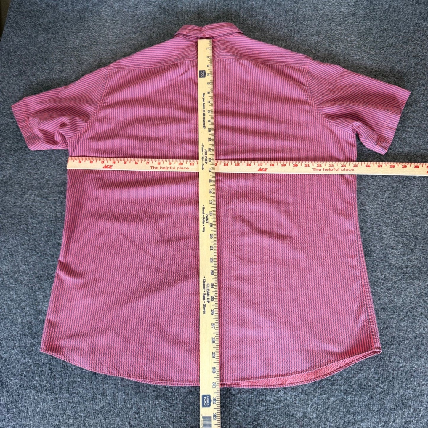Cremieux Seersucker Shirt Mens XL Red Striped Short Sleeve Button Up Casual Top