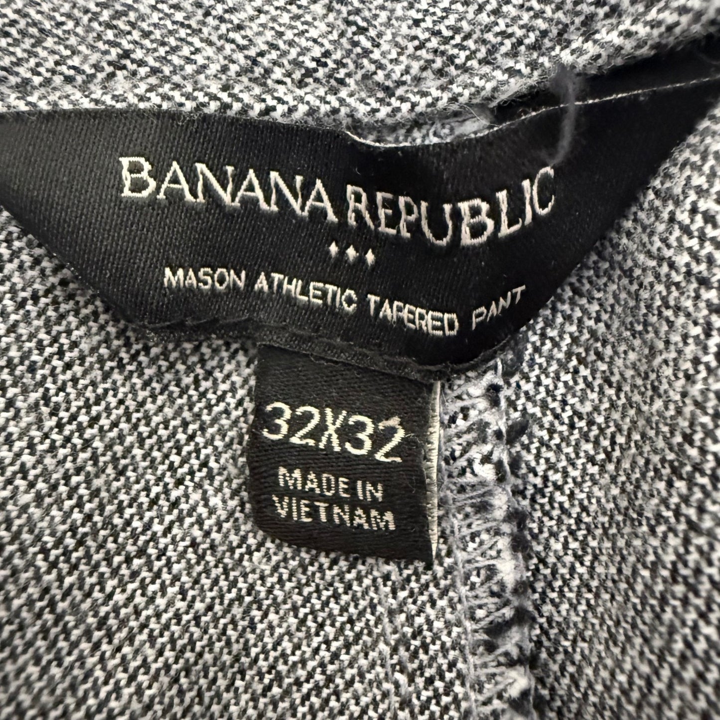 Banana Republic Mason Athletic Tapered Pant Mens 32x32 (Fits 32x30) Grey Cotton