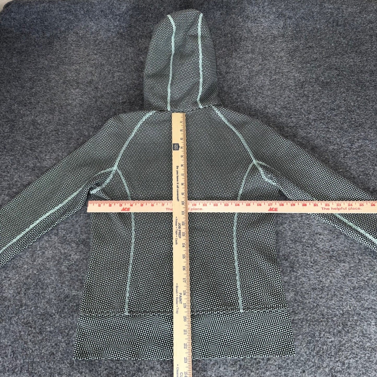 Lululemon Scuba Hoodie Womens Size 8 Mint Green Geometric Full Zip Sweatshirt
