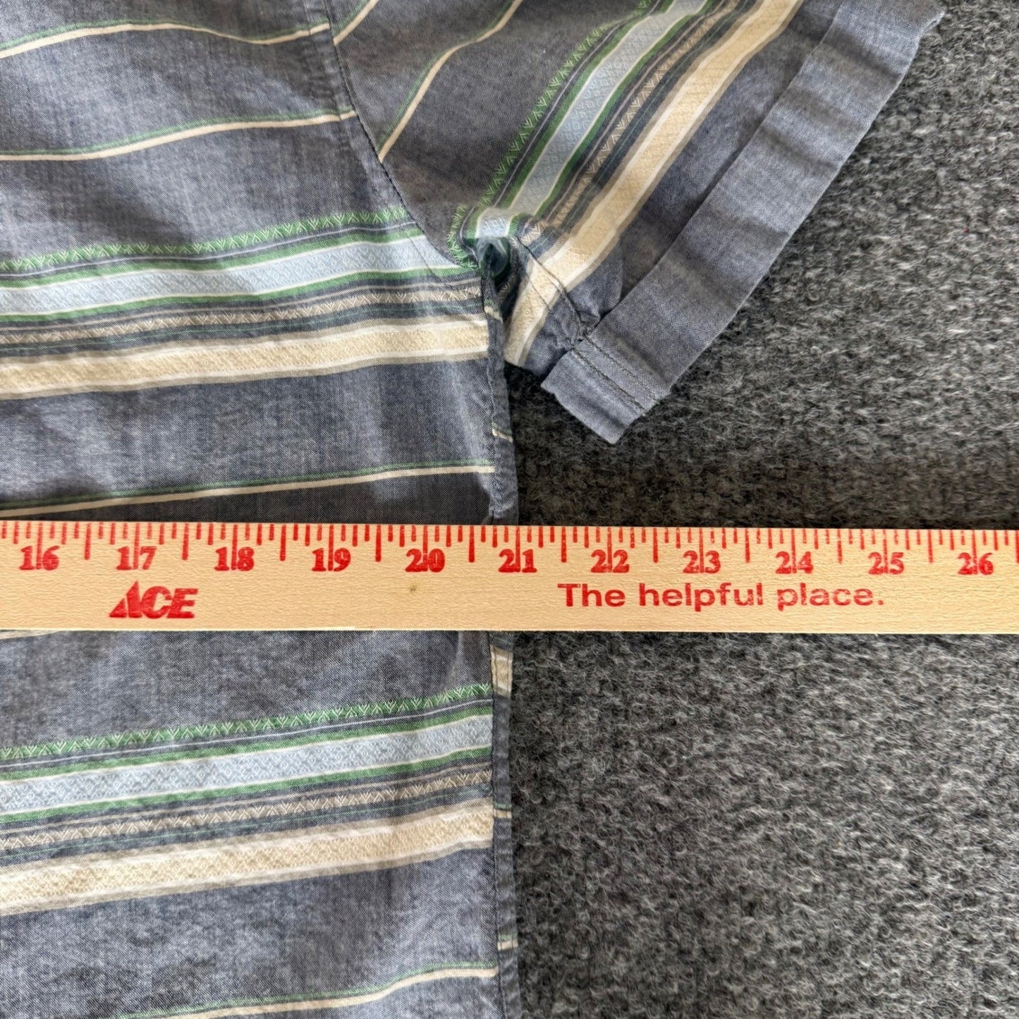 7 Diamonds Shirt Mens Large Striped Short Sleeve Button Up Casual Modern Comfort