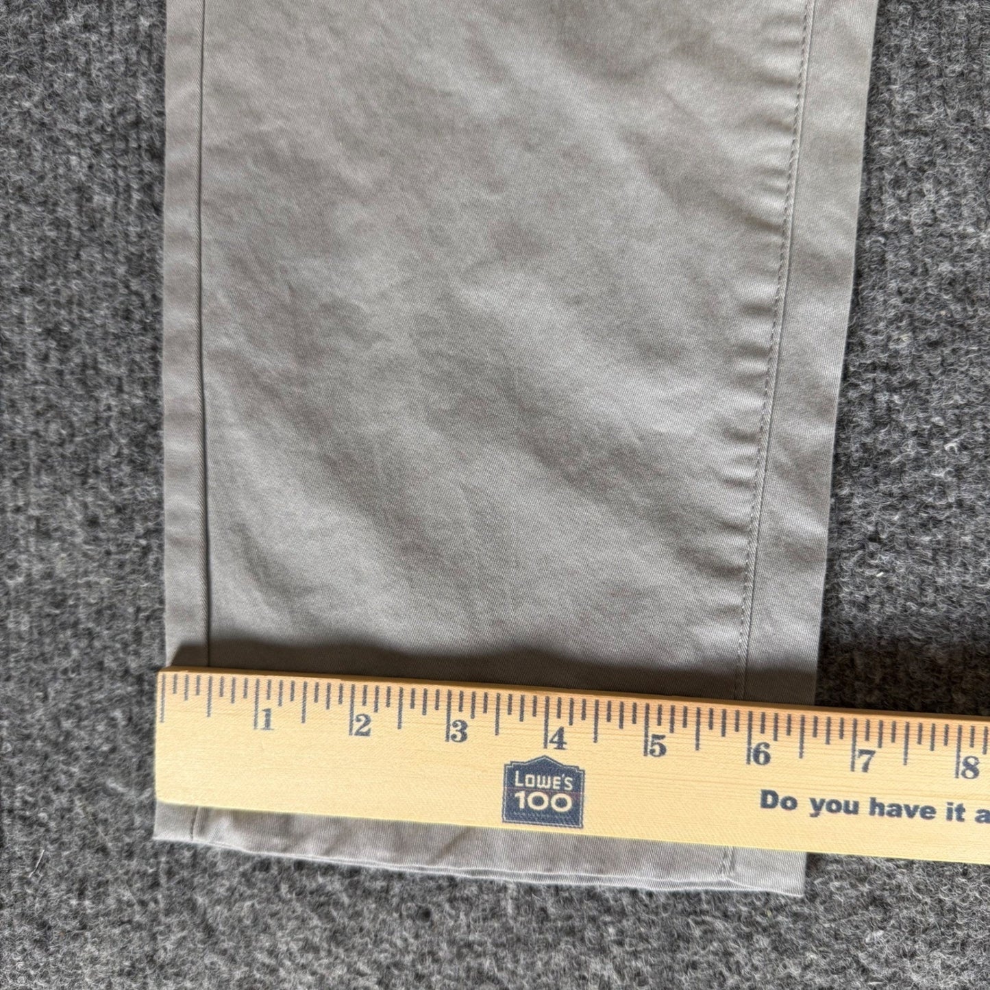 Collars & Co Mens 32x30 Chino Pants Grey 5-Pocket Cotton Stretch Straight Leg