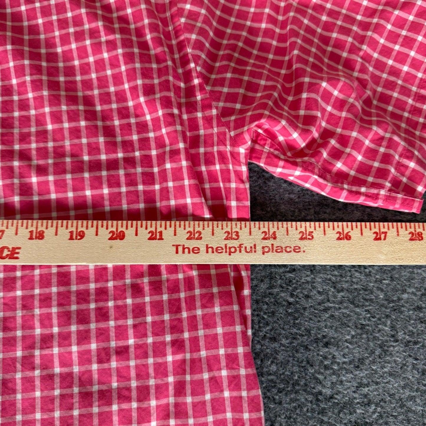 Faconnable Shirt Mens Medium Pink Plaid Short Sleeve Button Down Casual Resort