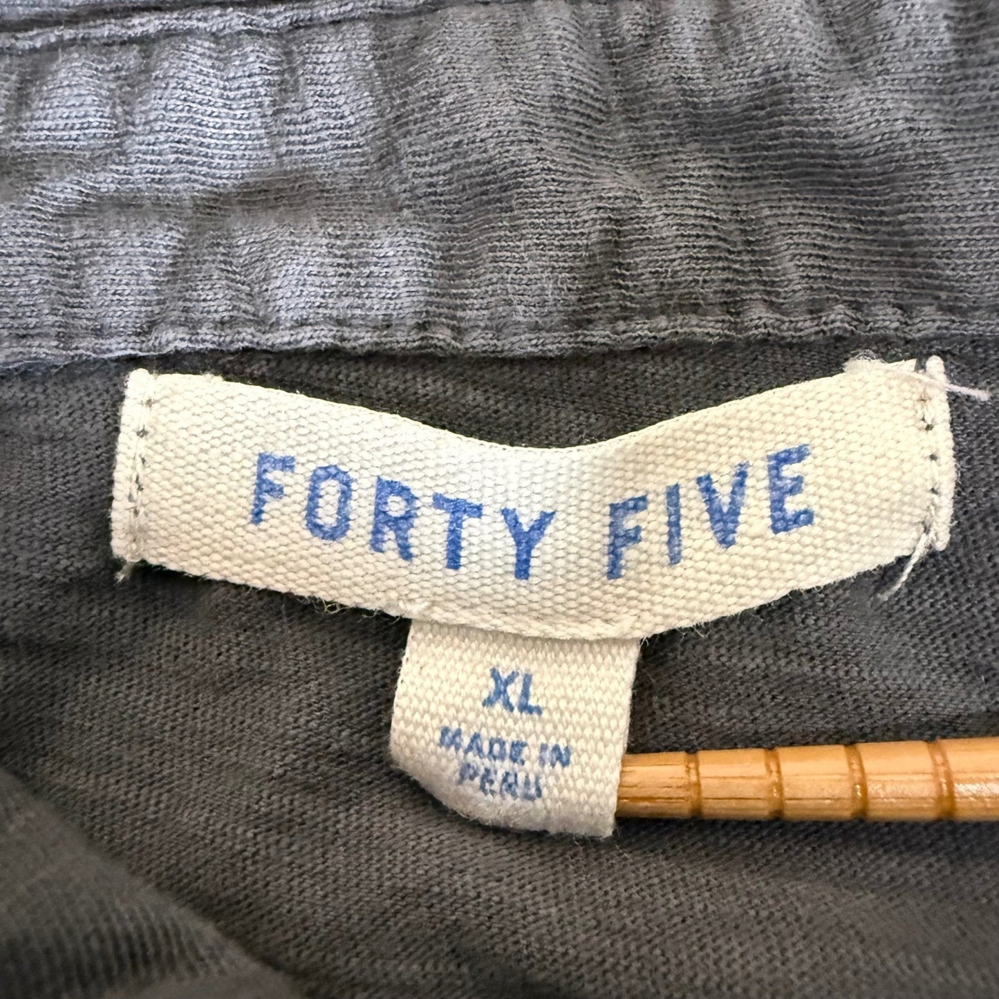 Forty Five Polo Shirt Mens XL Gray Huckberry Short Sleeve Casual Cotton Knit