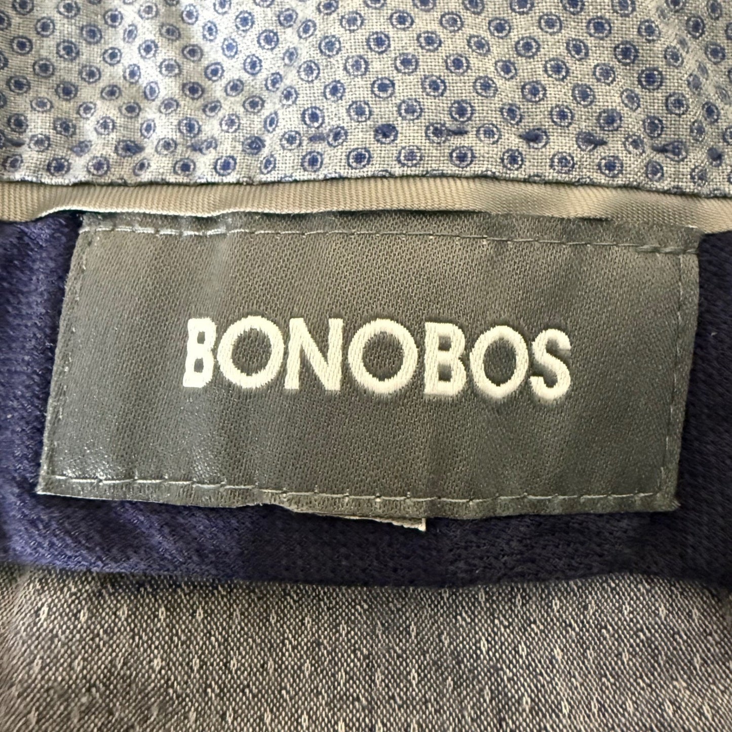 Bonobos Slim Fit Chino Pants Mens 33x31 Navy Blue Manteco Italian Fabric Casual
