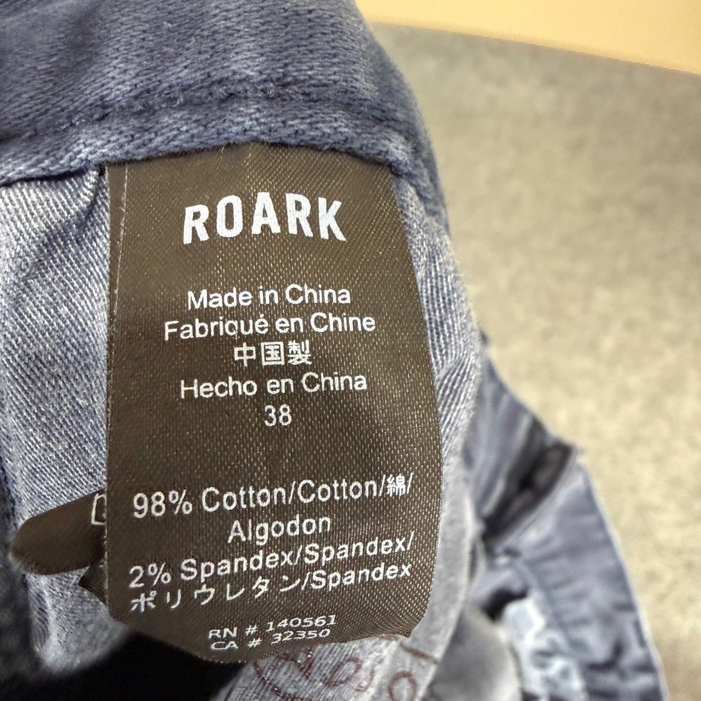 Roark HWY 128 Denim Jeans Men 38x32 (Fits 37x31) Navy Blue Straight Fit Everyday