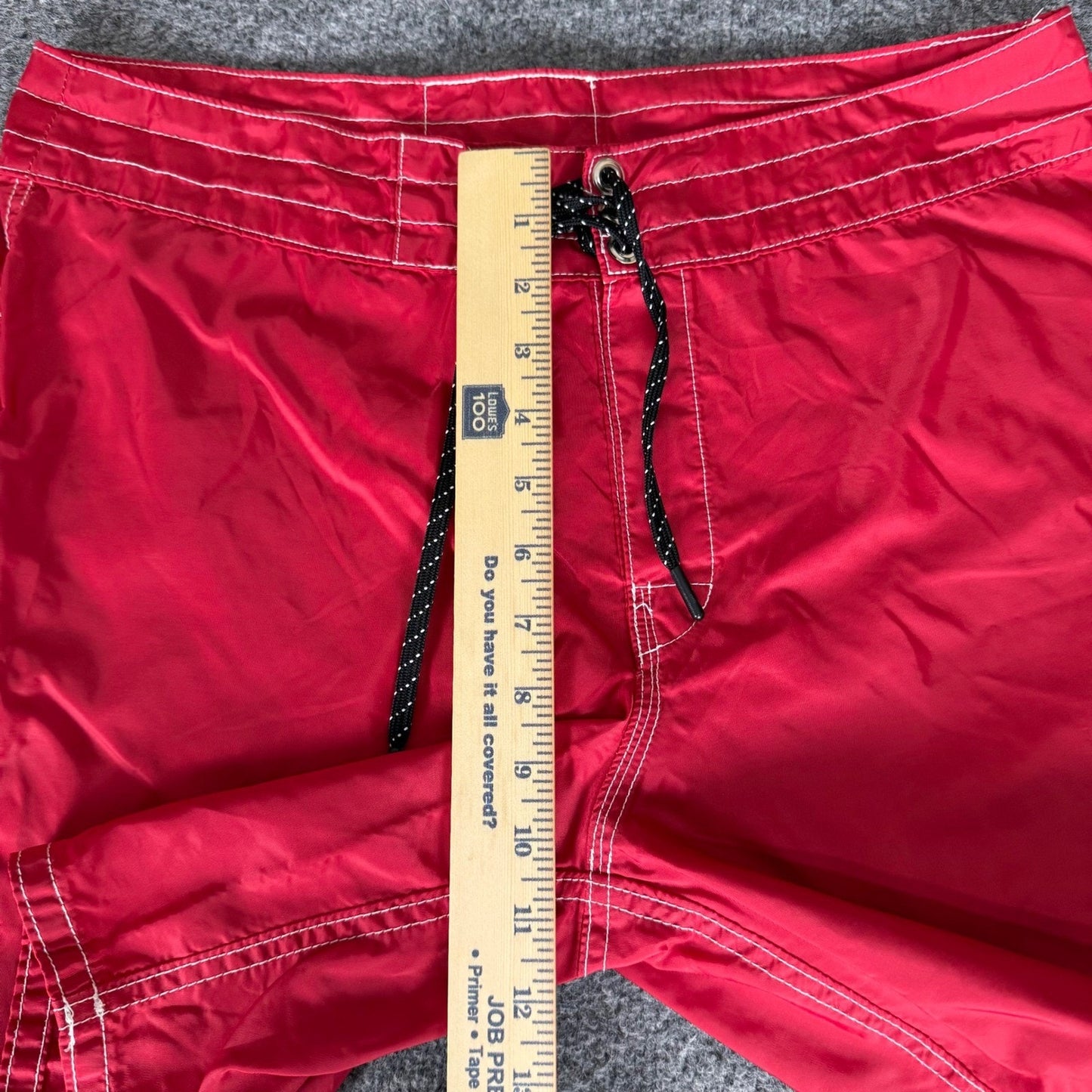 Birdwell Beach Britches Red Board Shorts Mens 32 Nylon Surf Trunks Made in USA