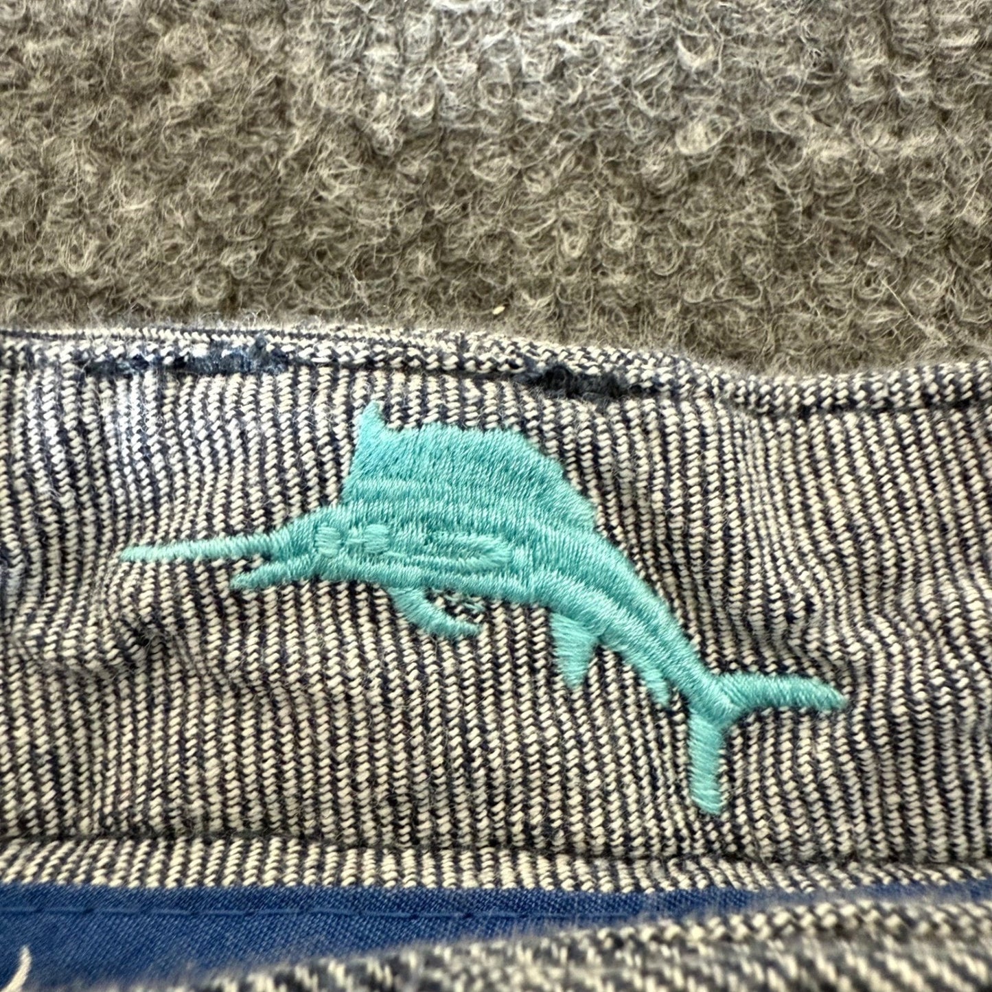 Tommy Bahama Mens Shorts 35 Blue Linen Blend Casual Summer Flat Front Beach