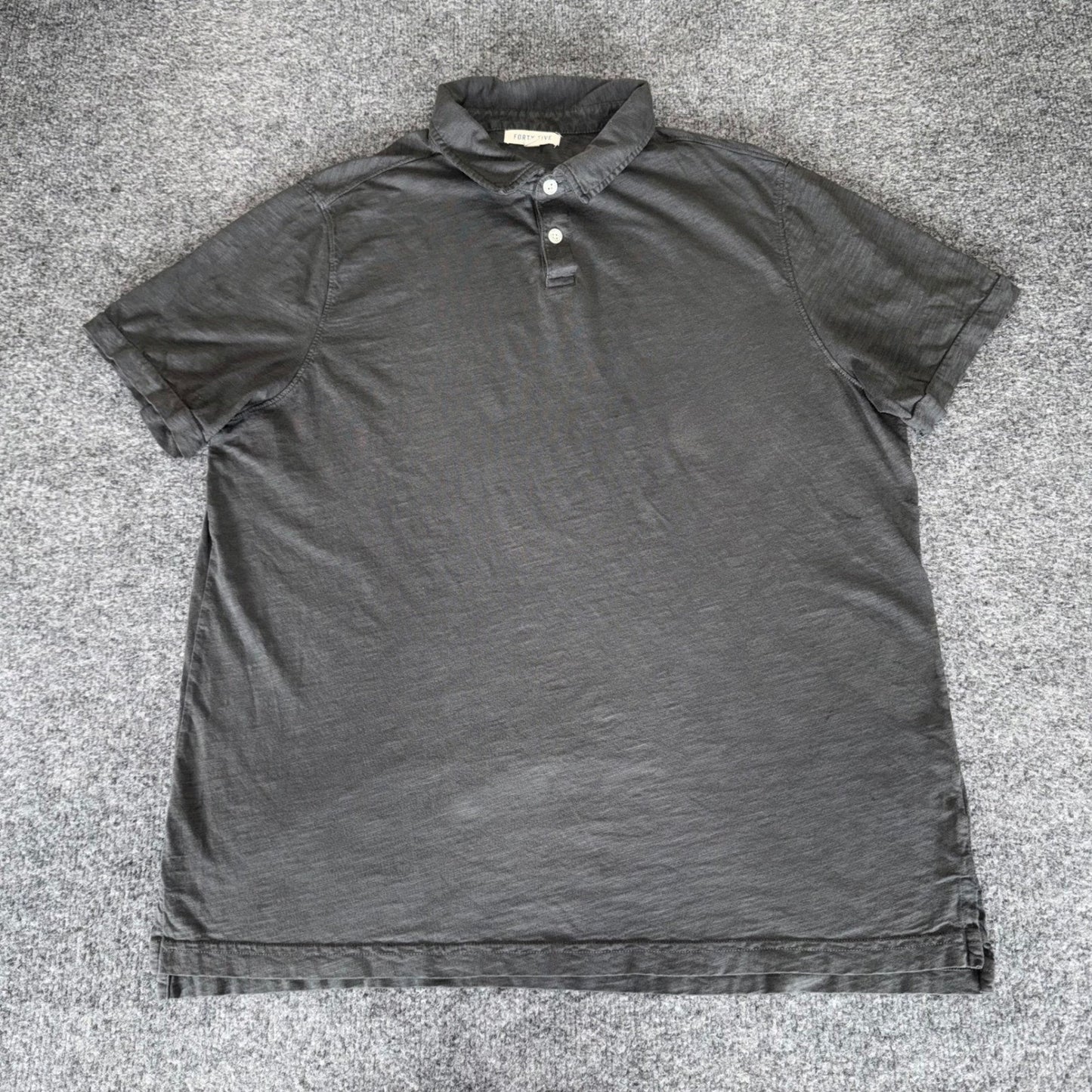 Forty Five Polo Shirt Mens XL Gray Huckberry Short Sleeve Casual Cotton Knit