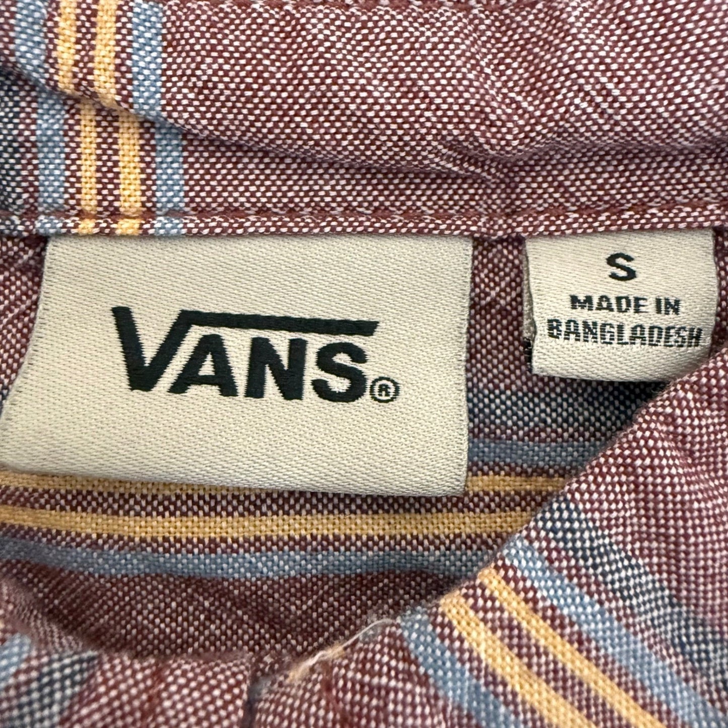 Vans Off The Wall Mens Small Striped Long Sleeve Button Down Shirt Casual Skate