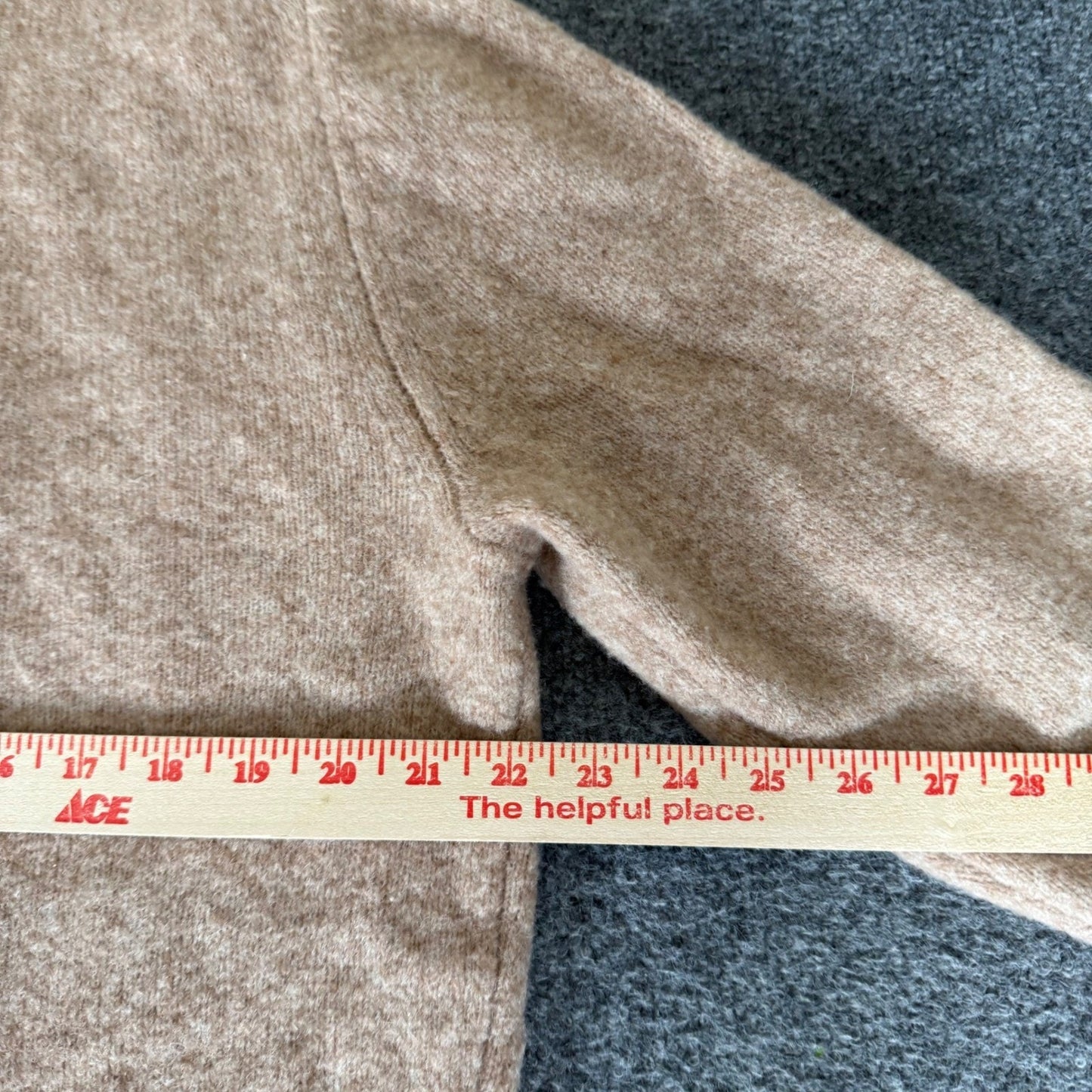 Collars & Co Men XL Wool Blend Mock Neck Button Sweater Tan Knit Casual Pullover