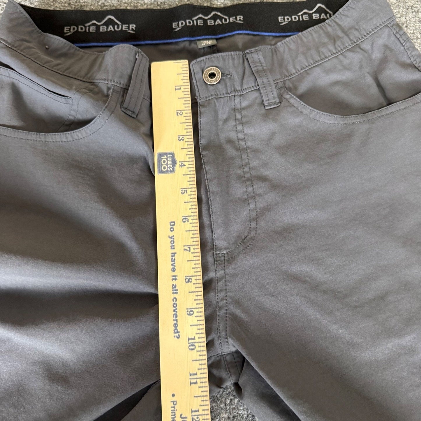 Eddie Bauer Adventure Trek Pants Mens 32x27 Gray Nylon Casual Outdoor Hiking