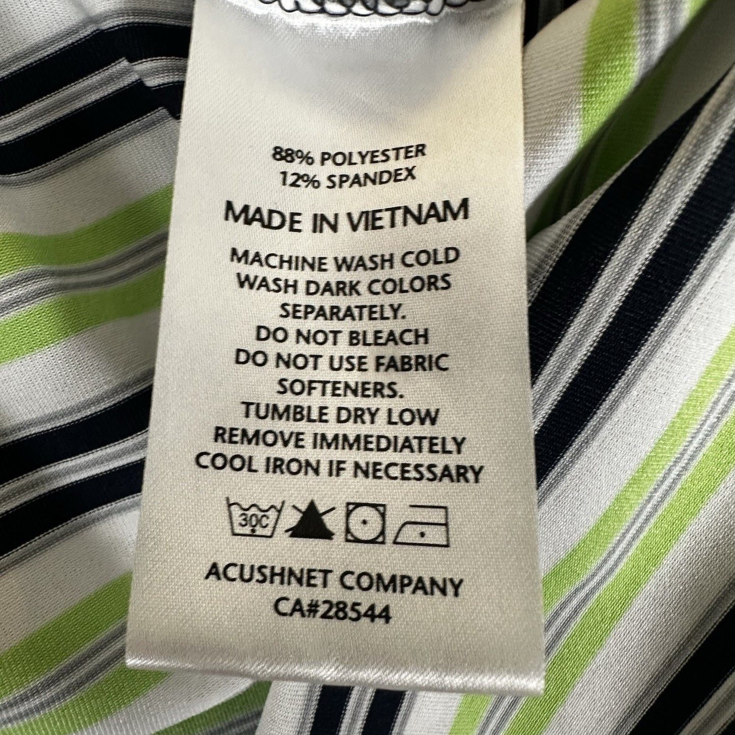 Footjoy Polo Shirt Mens Large Green Striped Athletic Fit FJ Golf Short Sleeve