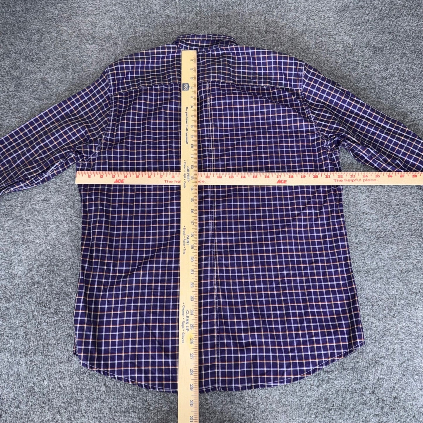 Frank & Eileen Paul Shirt Mens Large Purple Plaid Button Down Cotton Made in USA