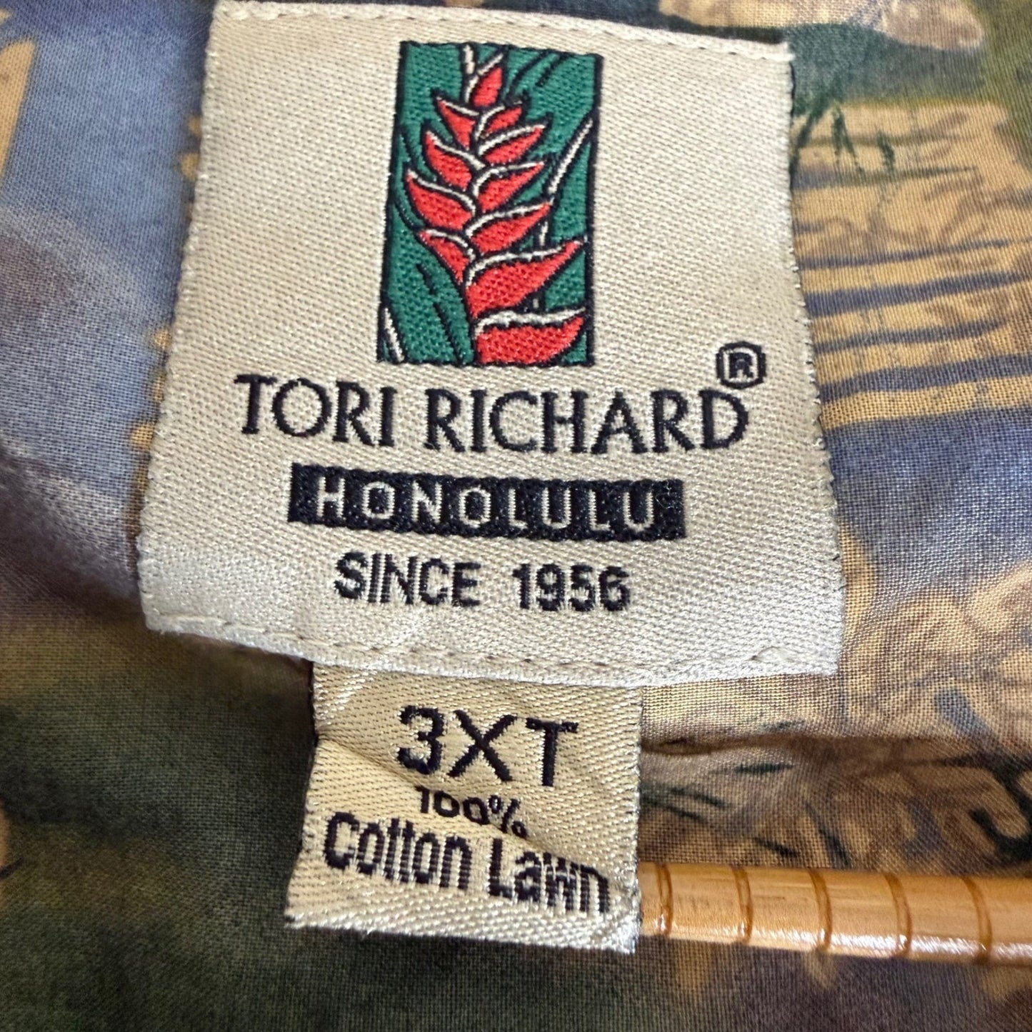 Tori Richard Hawaiian Shirt Mens 3XL Tall Tribal Geometric Aloha Resort Vacation