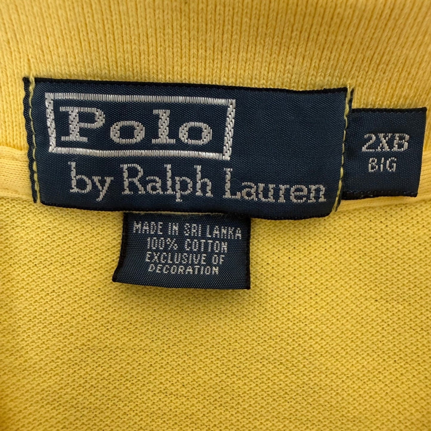 Polo Ralph Lauren Polo Shirt Men 2XB Yellow Short Sleeve Big Tall Casual Classic