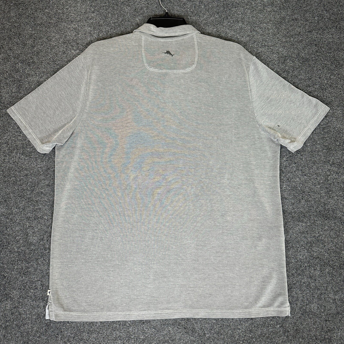 Tommy Bahama Polo Shirt Mens 2XL Grey Short Sleeve Casual XXL Dadcore Adult