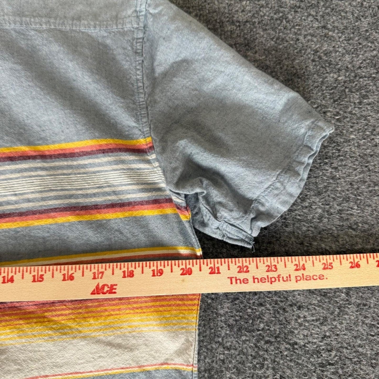 Vans Mens Large Striped Short Sleeve Button Up Shirt Casual Skate Classic Cotton