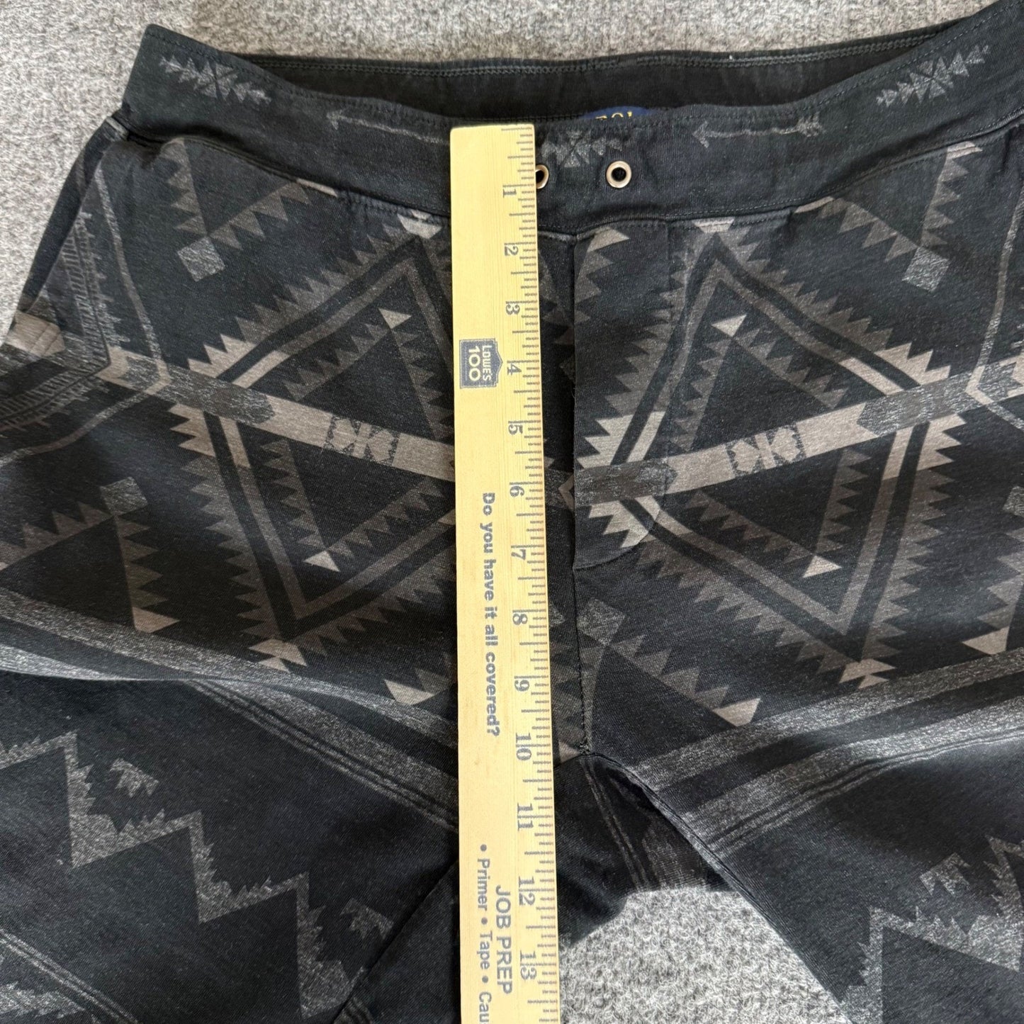 Polo Ralph Lauren Mens M Gray Aztec Southwestern Jogger Sweatpants Fleece Lounge