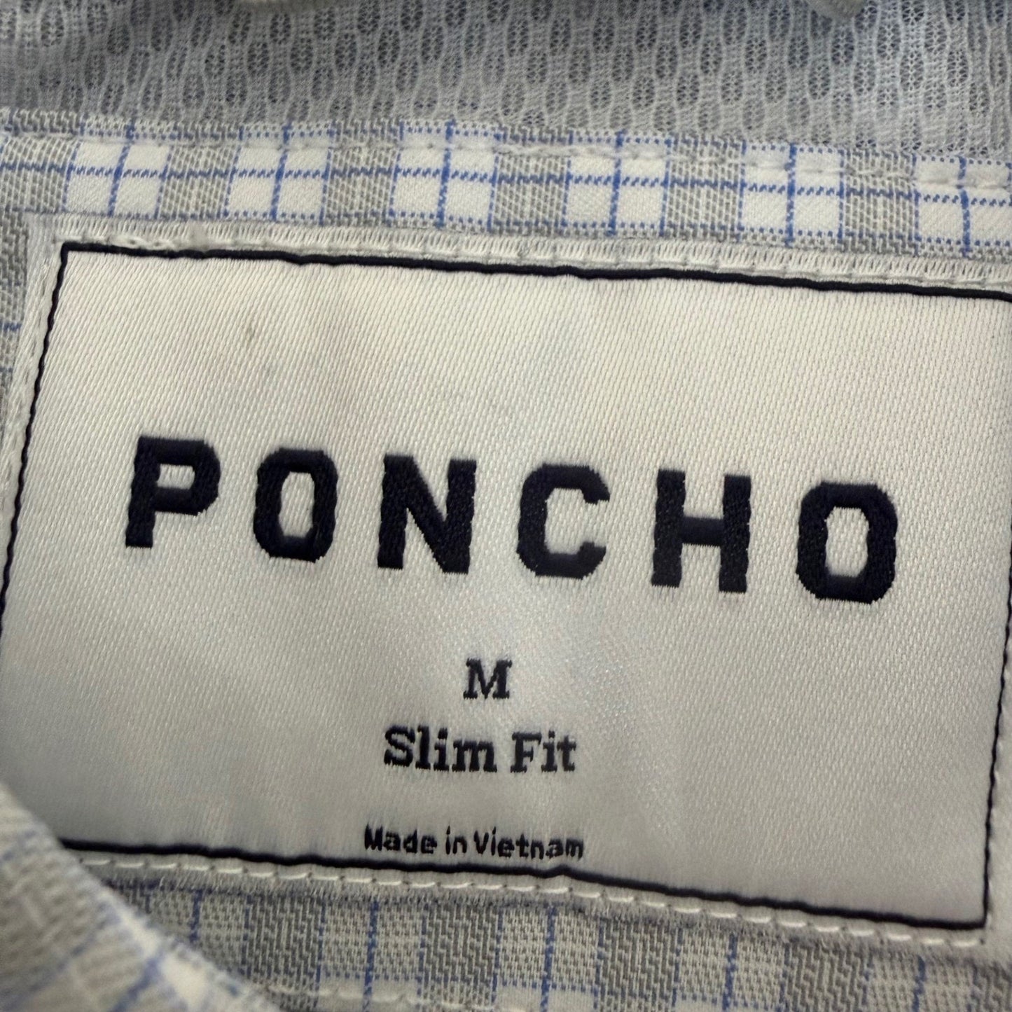 Poncho Outdoors Mens Slim Fit Short Sleeve Pearl Snap Plaid Fishing Shirt Grey M