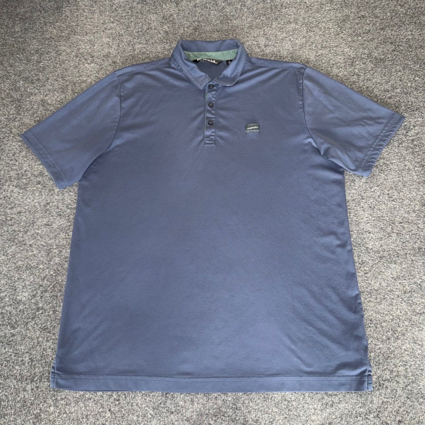 Travis Mathew Polo Shirt Mens XL Blue Pima Cotton Short Sleeve Golf Stretch Soft