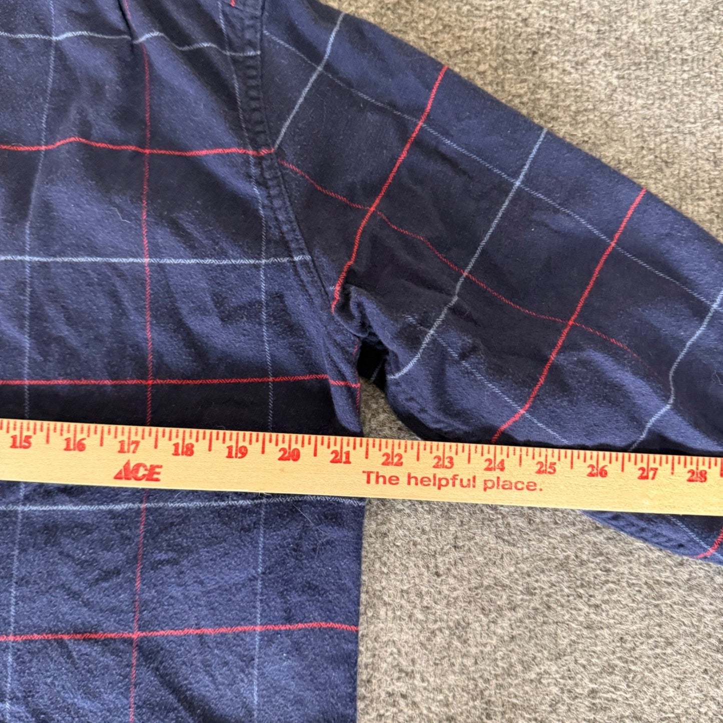 J.Crew Mens Classic Fit Flannel Shirt Navy Blue Long Sleeve Plaid Cotton Medium