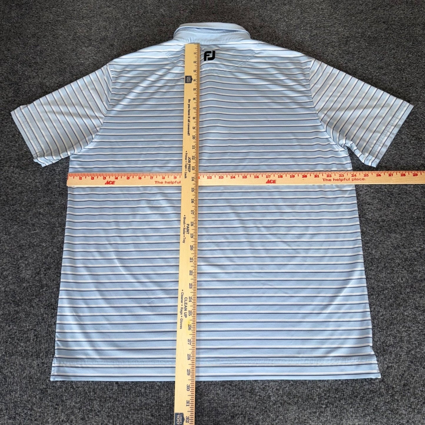FootJoy Mens XL Athletic Fit Striped Golf Polo Shirt Blue White