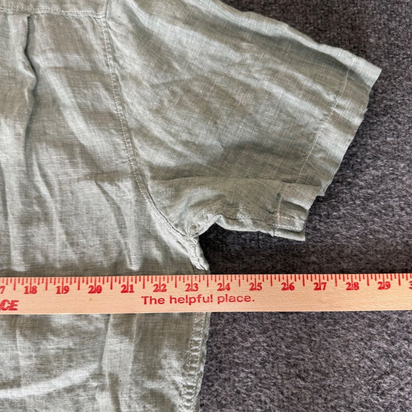 Tommy Bahama Mens Large Green 100% Linen Short Sleeve Button Up Shirt Casual