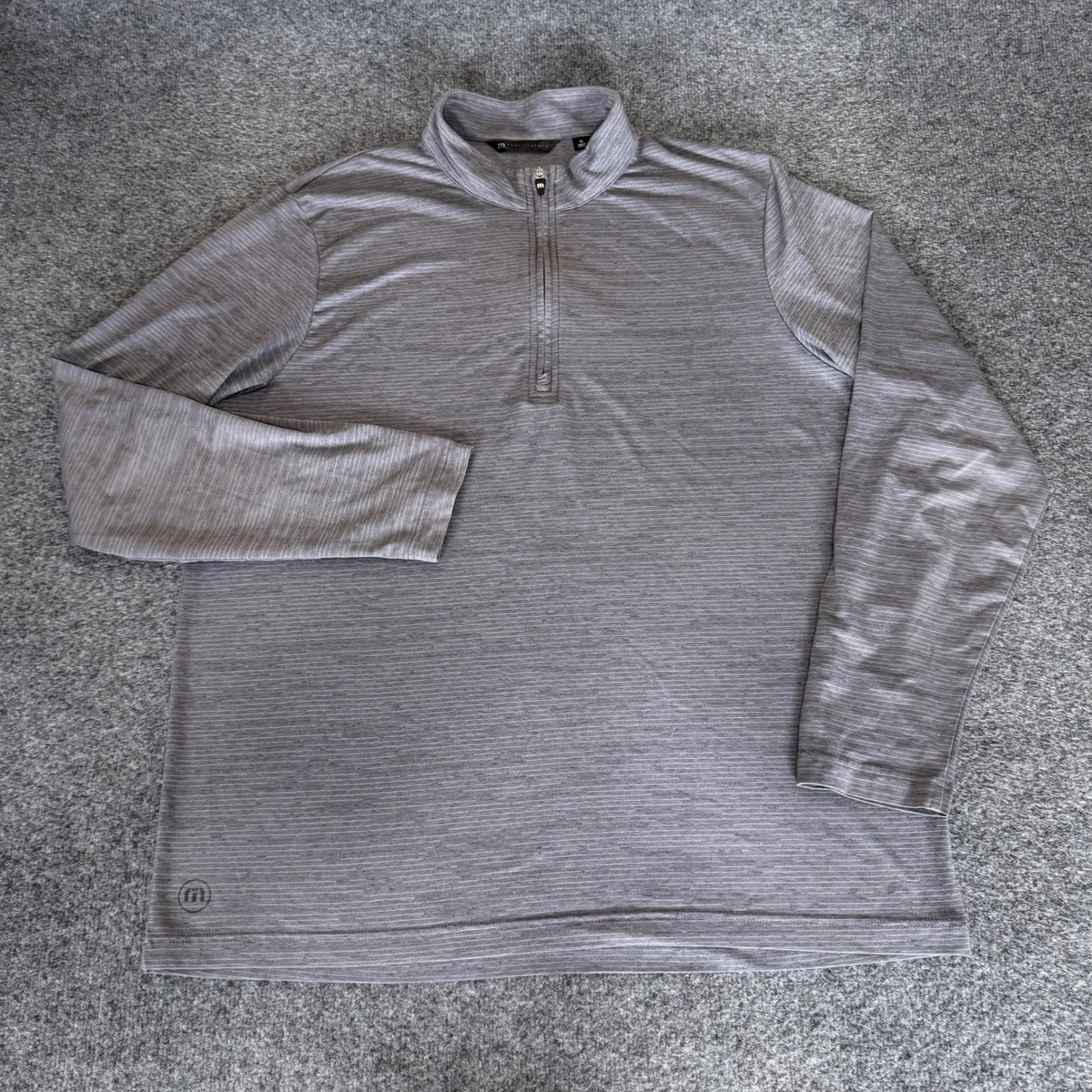 TravisMathew Mens XL Gray 1/4 Zip Pullover Golf Sweatshirt Performance Casual