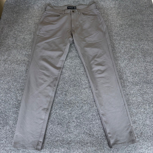 Abercrombie & Fitch Skinny Taper Stretch Pants Gray Mens 32x34 (33x32) Casual