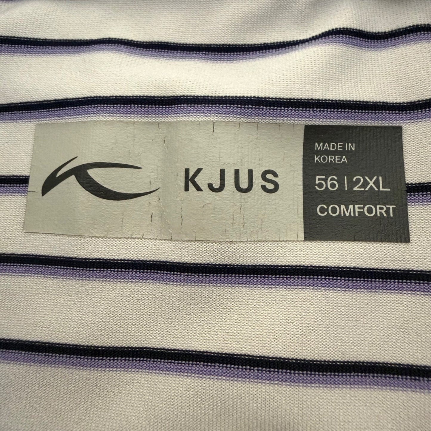 KJUS Polo Shirt Mens 2XL Performance Golf Striped Short Sleeve Moisture Wicking