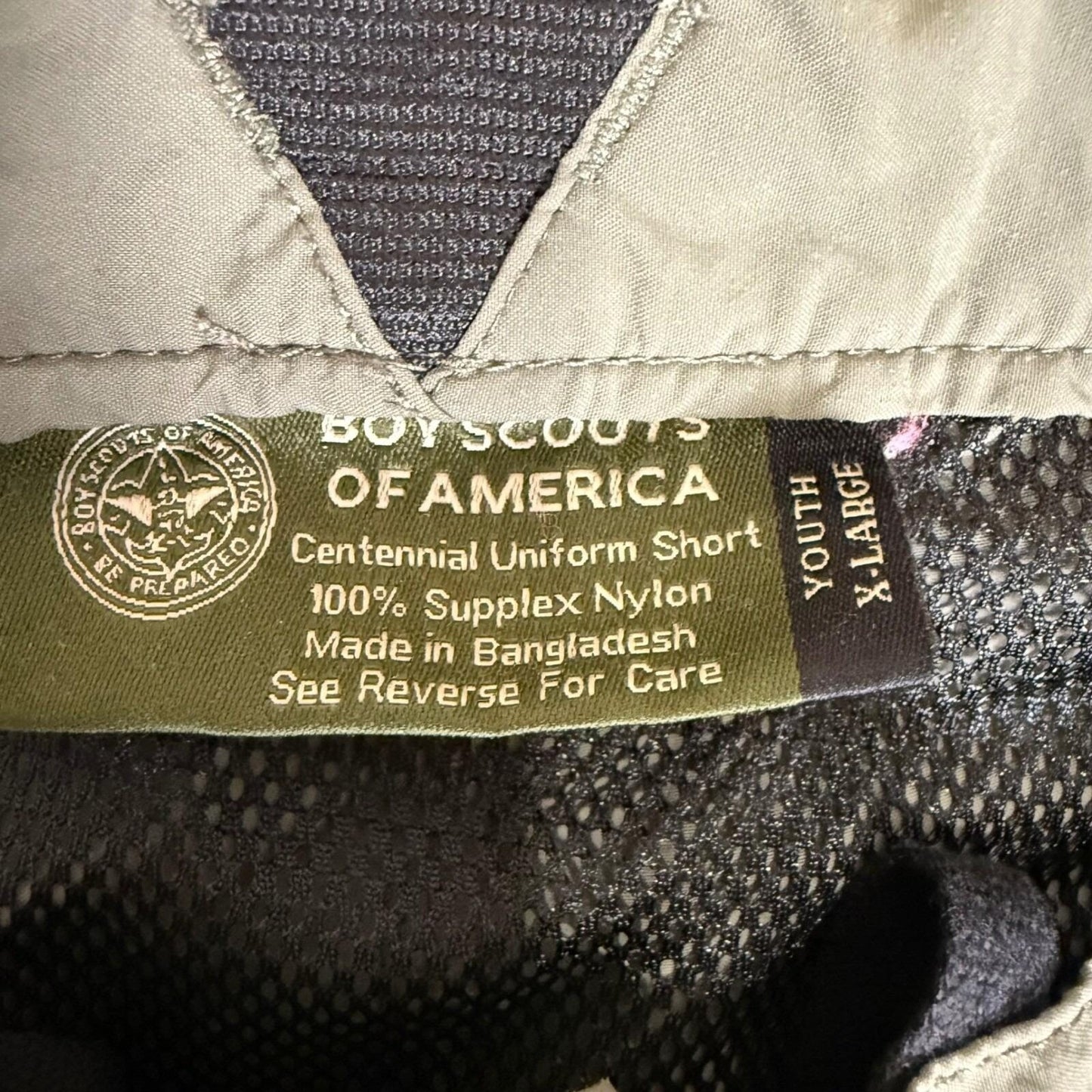 Scouting America Uniform Shorts Youth XL Green Boy Scouts Outdoor Utility Hiking