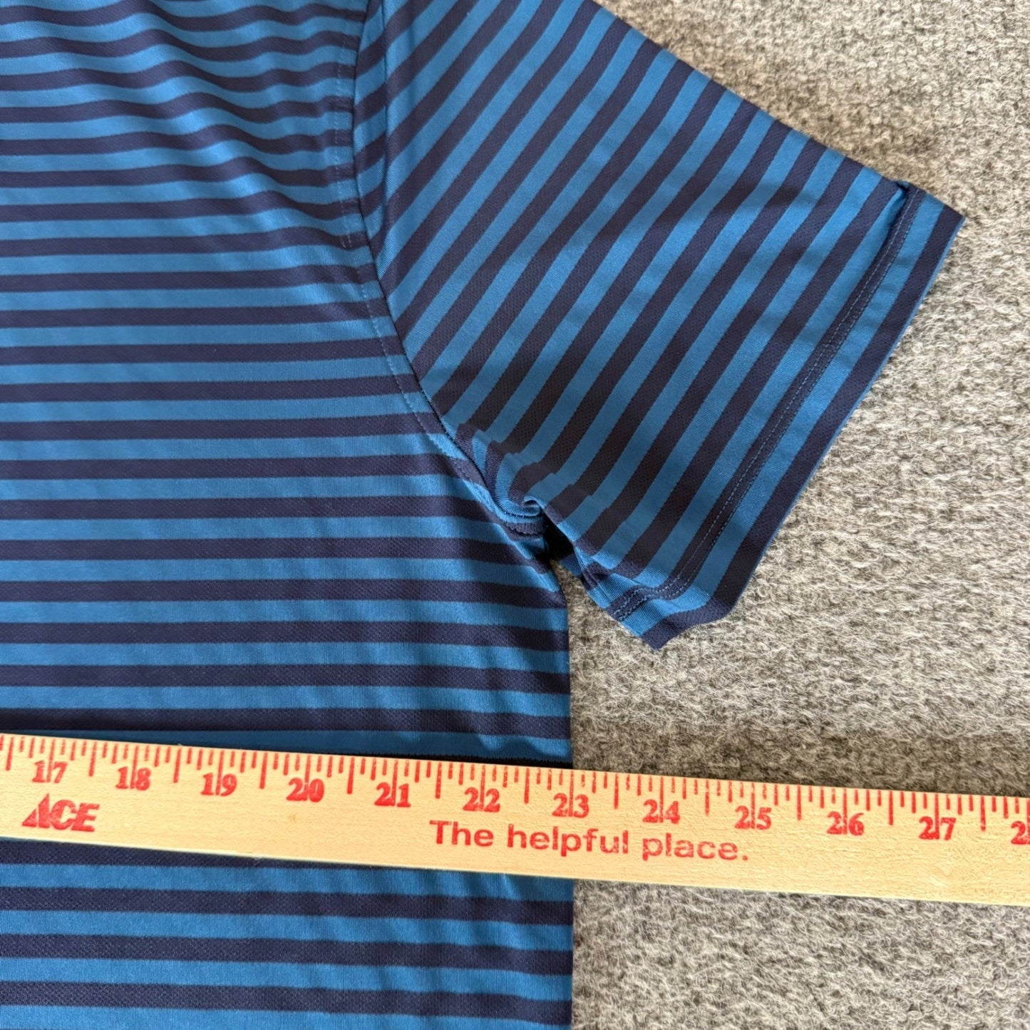 G/FORE Mens XL Blue Striped Performance Golf Polo Shirt Short Sleeve Stretch