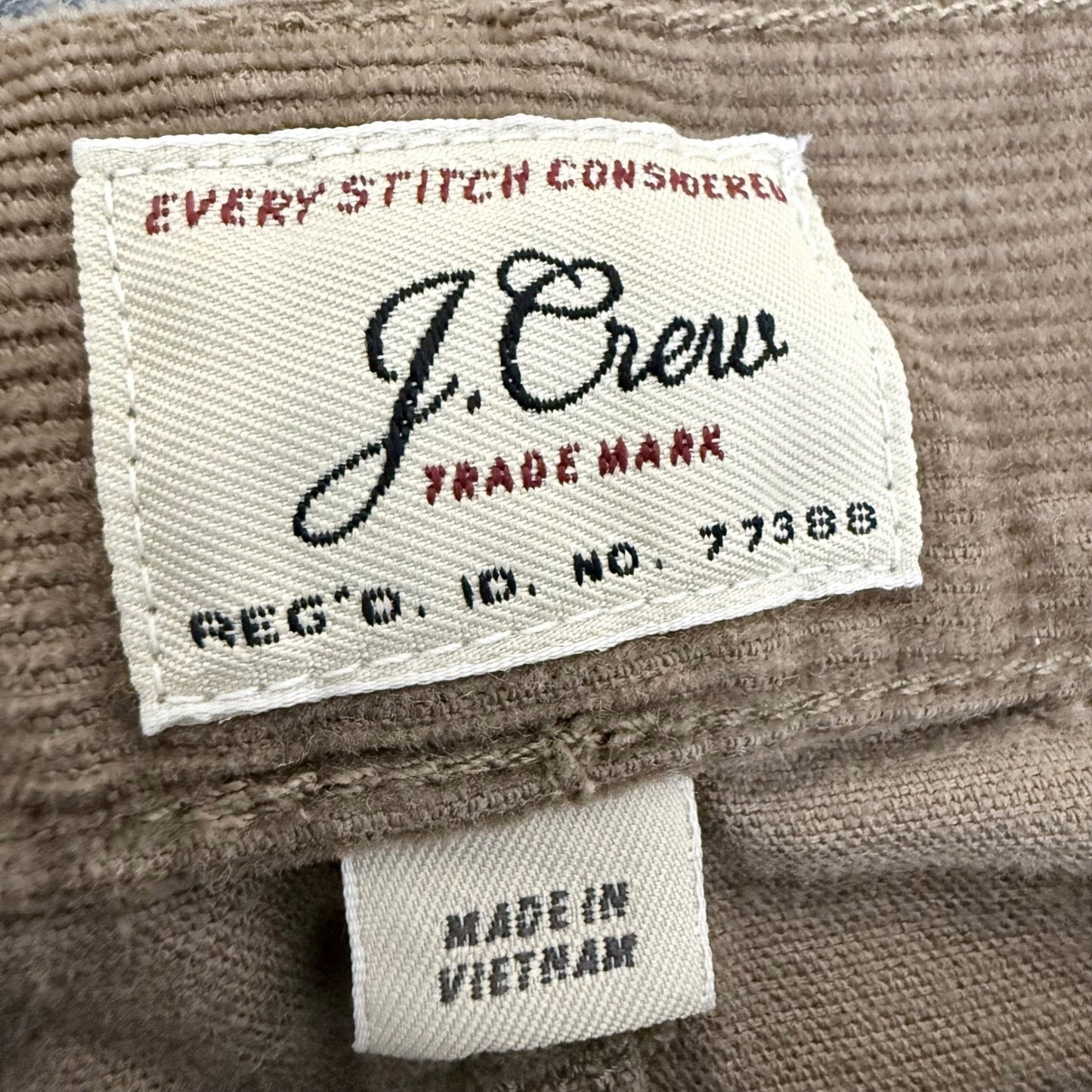 J.Crew 484 Slim Fit Corduroy Pants Mens 31x30 (32x29) Tan Brown Cotton Trousers