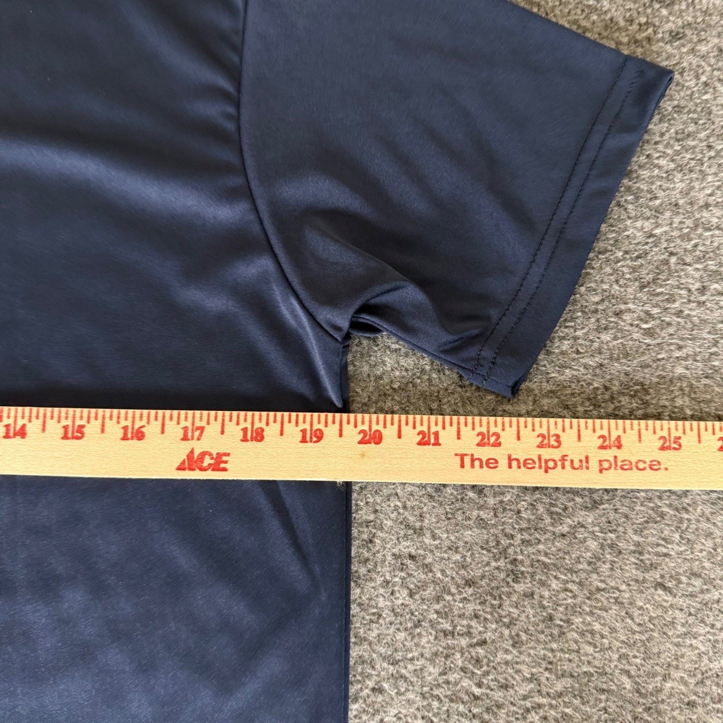 Collars & Co Mens Dress Collar Polo Shirt Small Navy Blue Short Sleeve Stretch