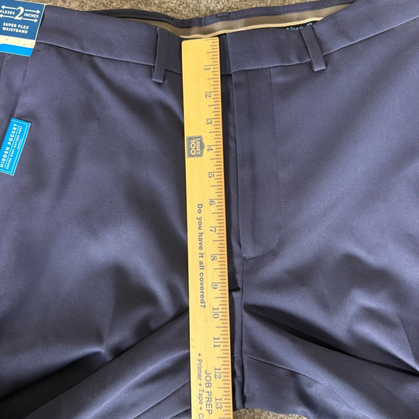 Haggar The Active Series Mens 34x30 Midnight Blue Stretch Herringbone Suit Pants