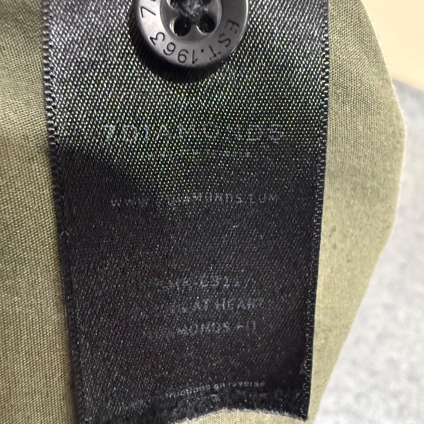 7 Diamonds Mens Olive Green Micro Cross Pattern Short Sleeve Button Down Shirt M