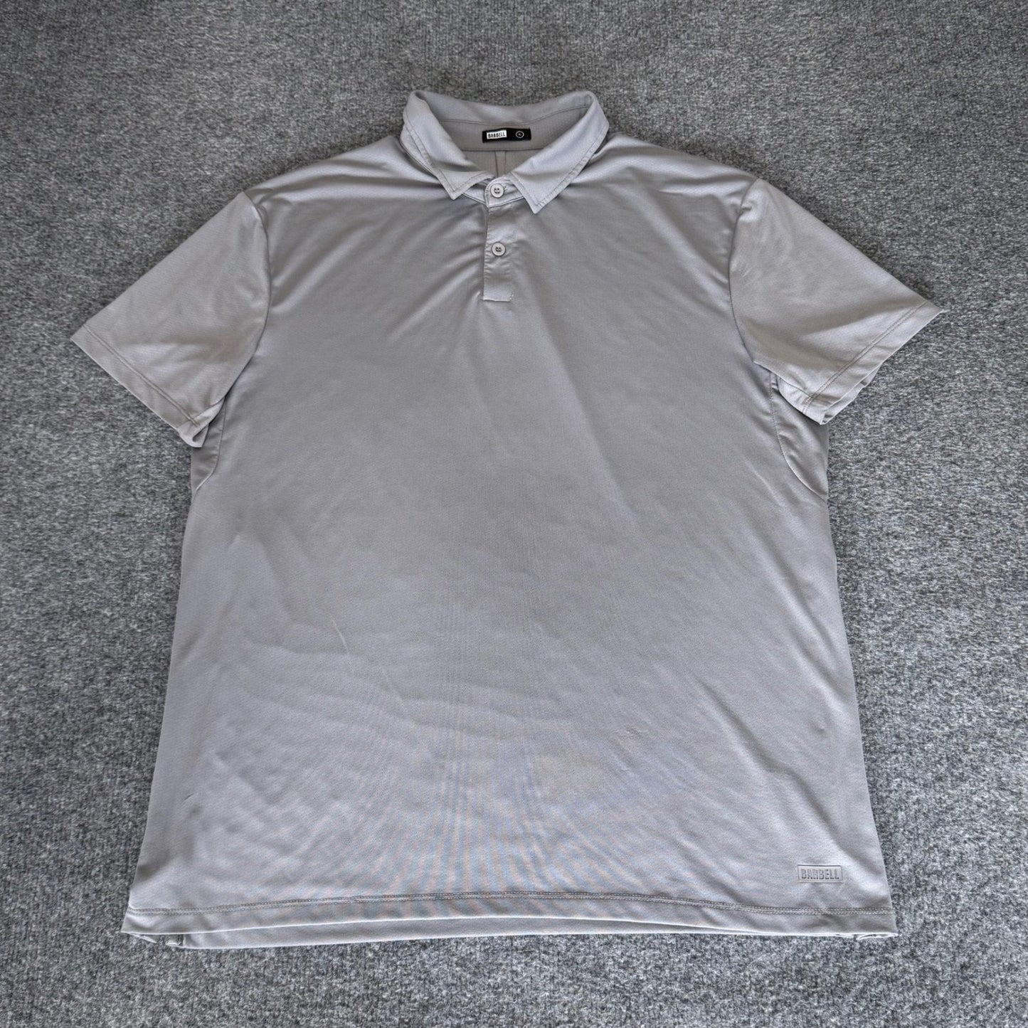 Barbell Polo Shirt Mens XL Gray Short Sleeve Performance Athleisure Golf Stretch