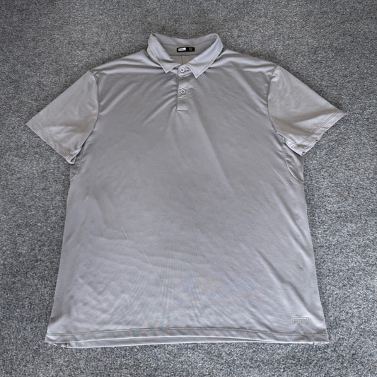 Barbell Polo Shirt Mens XL Gray Short Sleeve Performance Athleisure Golf Stretch