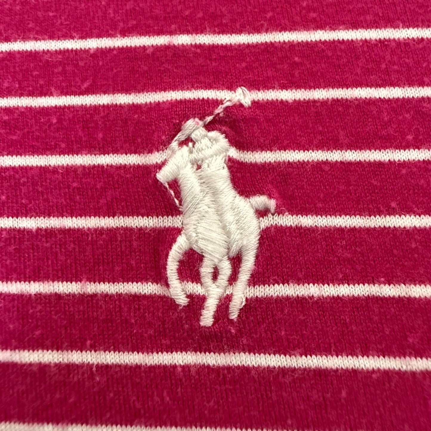 Polo Ralph Lauren Golf Shirt Pink Striped Pima Cotton XL Casual Mens Polo