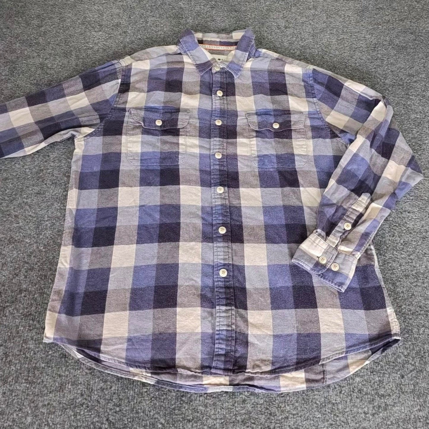 The Normal Brand Shirt Mens M Blue Plaid Long Sleeve Button Up Casual Everyday