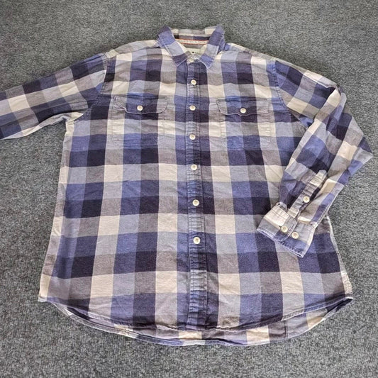 The Normal Brand Shirt Mens M Blue Plaid Long Sleeve Button Up Casual Everyday