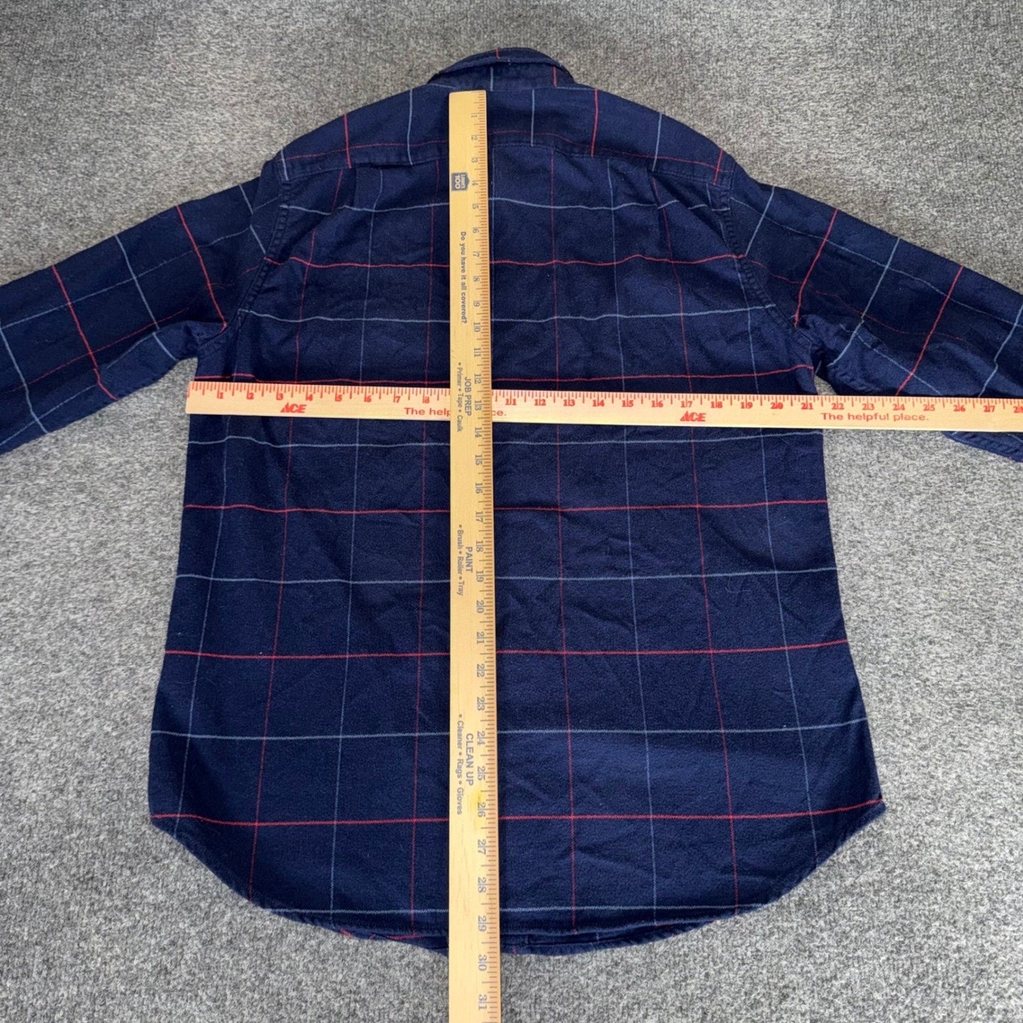 J.Crew Mens Classic Fit Flannel Shirt Navy Blue Long Sleeve Plaid Cotton Medium