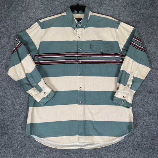 Roper Western Shirt Striped Long Sleeve Button Up Cowboy XL