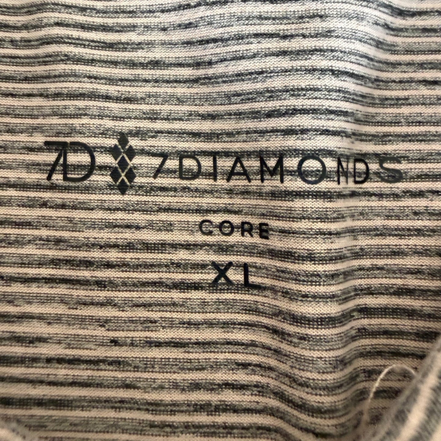 7 Diamonds Mens XL Stripe Performance Golf Polo Shirt Short Sleeve Stretch