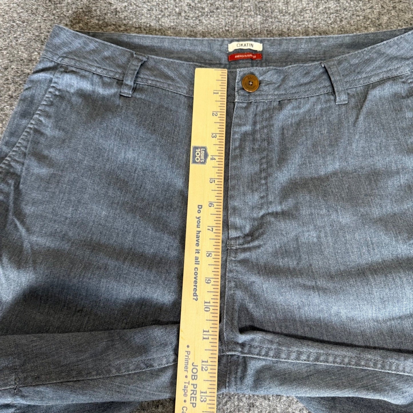 Katin Shorts Mens 34 Gray Chino Surf Flat Front Casual Beach Lightweight Cotton