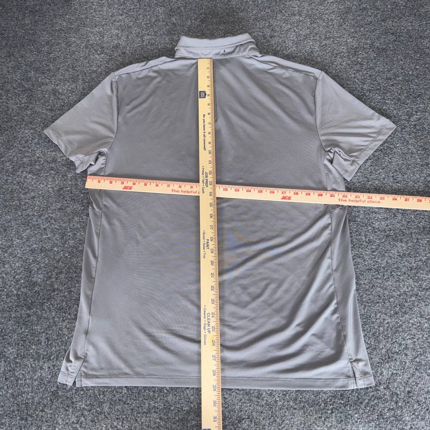 Barbell Polo Shirt Mens XL Gray Short Sleeve Performance Athleisure Golf Stretch