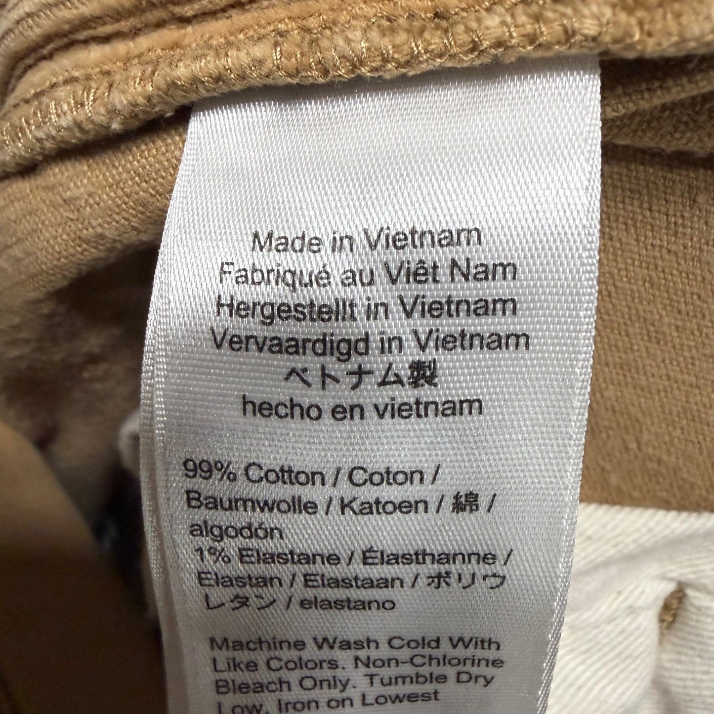 J.Crew 770 Straight Fit Corduroy Pants Mens 33x32 (34x31) Tan Brown Cotton