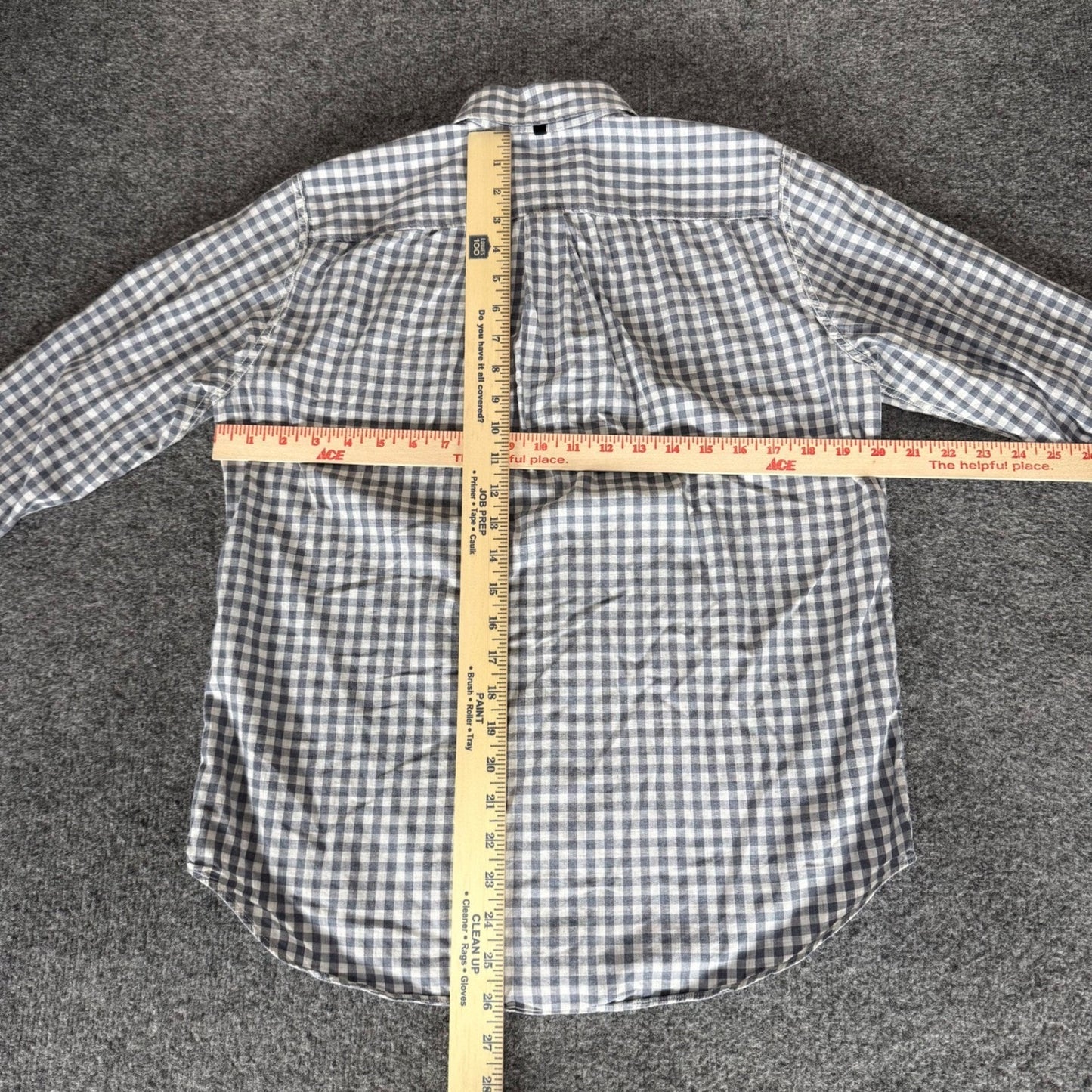 Rag & Bone Mens Slim Fit Gingham Button Up Shirt Small Blue Gray Casual Modern