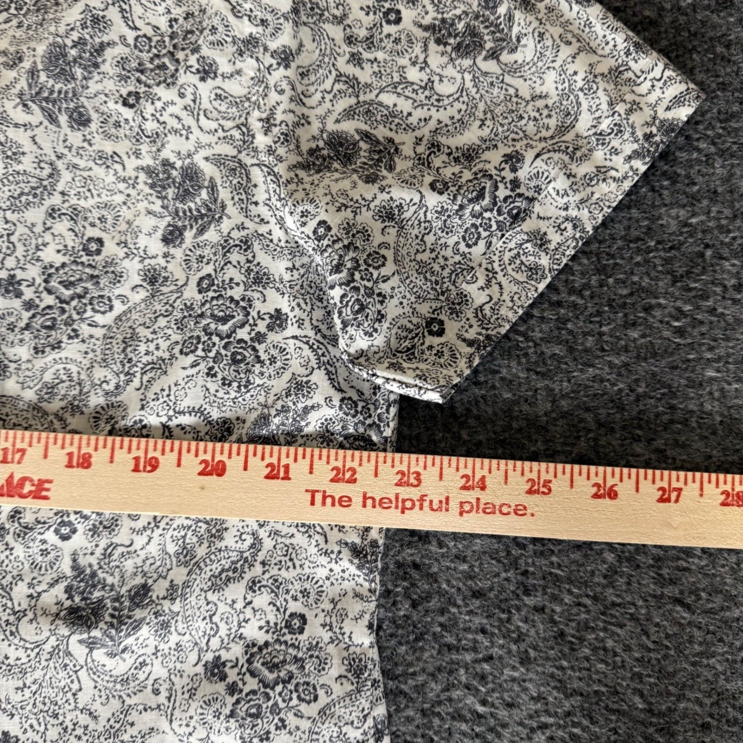 John Varvatos USA Shirt Mens Large Floral Paisley Short Sleeve Button Up Casual